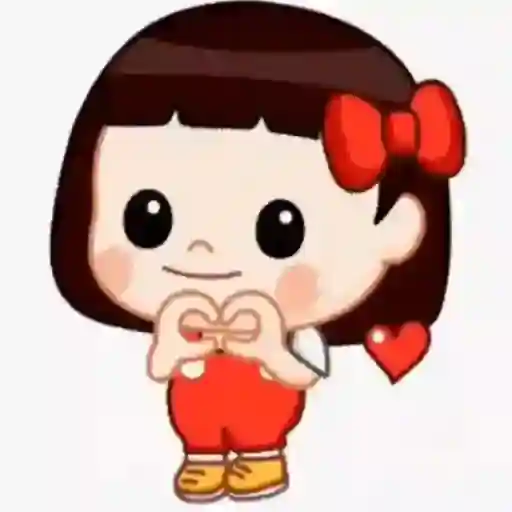 Figurinha: Menininha Fazendo Coração e Pedindo