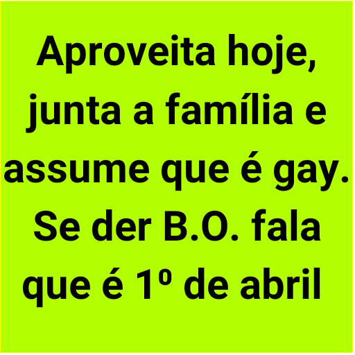 Figurinha: Assume que é gay