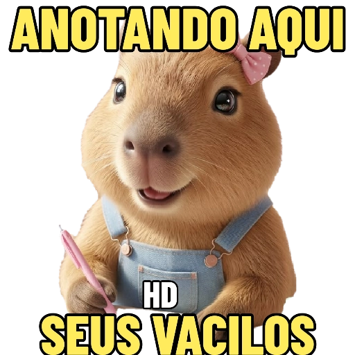 Figurinha: Capivara anotando vacilos