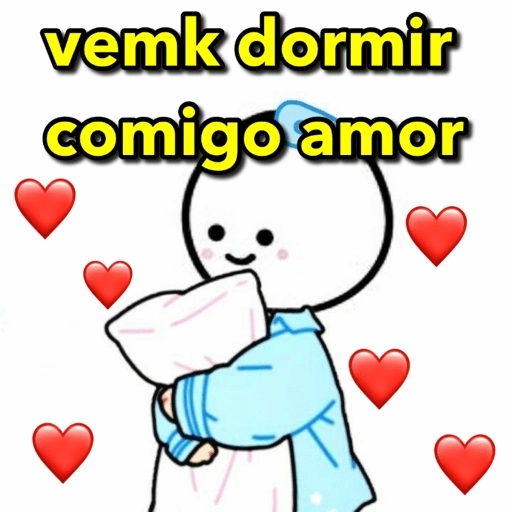 Figurinha: Vemk dormir comigo amor