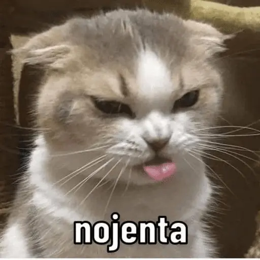 Figurinha: Gato nojento com a língua para fora