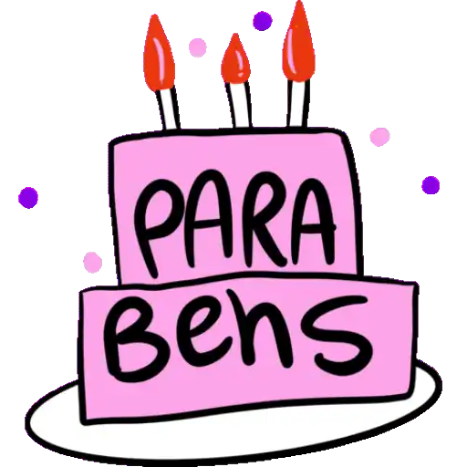 Figurinha: Bolo "Parabéns" com Velas Animadas