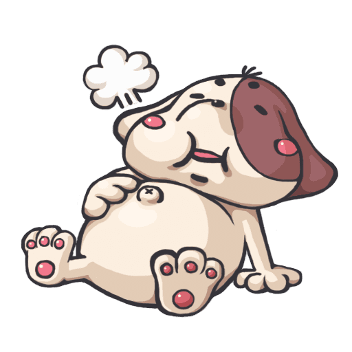 Figurinha: Cachorro Cansado