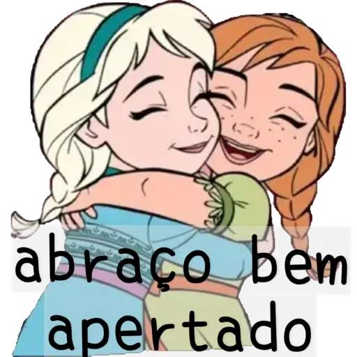 Figurinha: Elsa e Anna: Abraço bem apertado