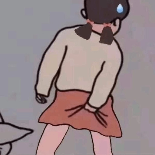 Figurinha: Menina se descuidando