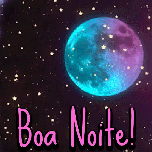 Figurinha: Lua Colorida e Estrelas Cintilantes