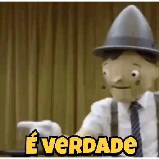 Figurinha: Pinóquio diz: É verdade