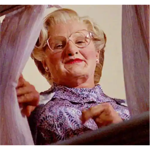 Figurinha: Sra. Doubtfire Mostra o Dedo
