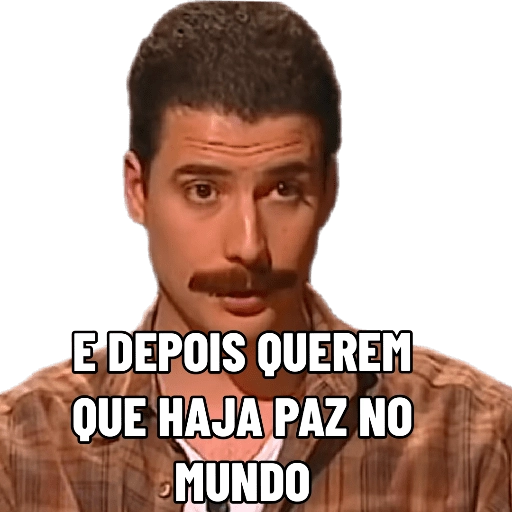 Figurinha: E depois querem que haja paz no mundo