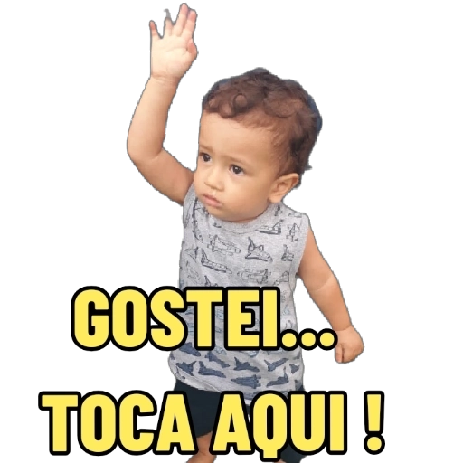 Figurinha: Bebê mandando um toque aqui