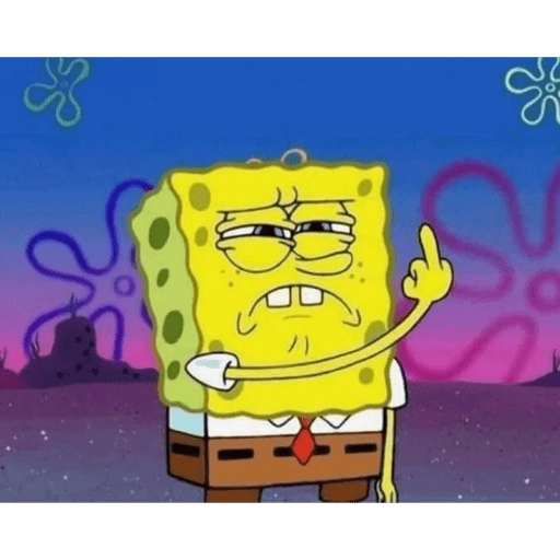 Figurinha: Bob Esponja ofendido