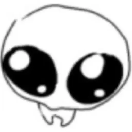 Figurinha: Alien triste piscando