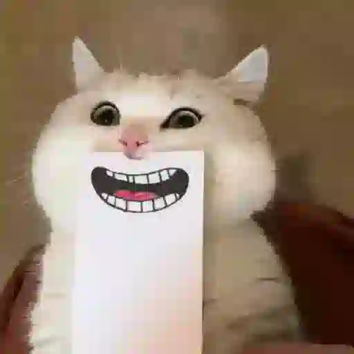Figurinha: Gato com boca desenhada