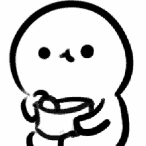 Figurinha: Personagem bebendo café