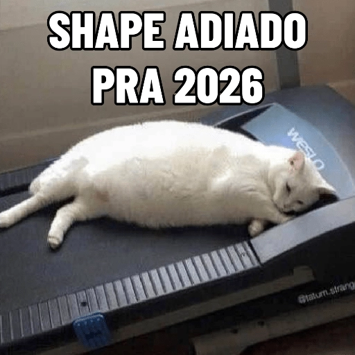 Figurinha: Gato preguiçoso na esteira
