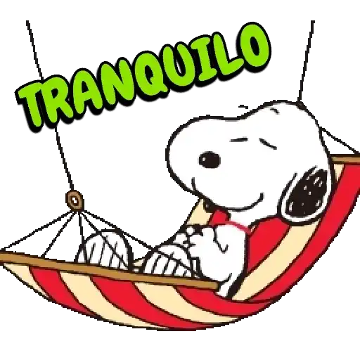 Figurinha: Snoopy tranquilo na rede