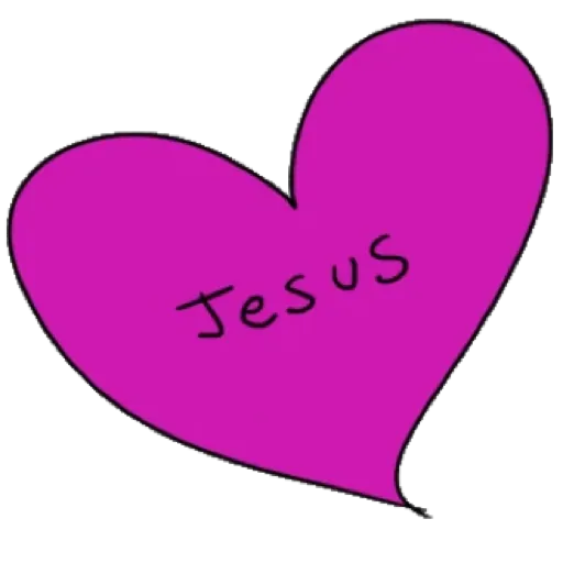 Figurinha: Coração com nome Jesus pulsando