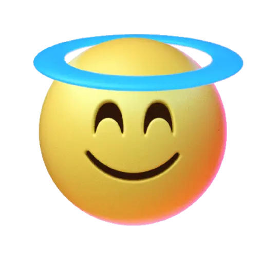 Figurinha: Sorriso com Aura Azul