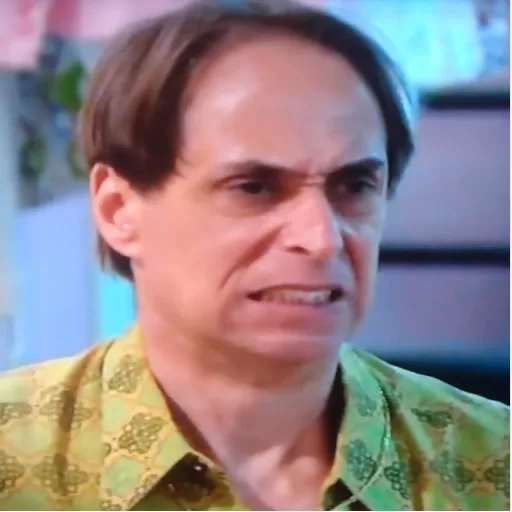 Figurinha: Homem bravo com dentes cerrados
