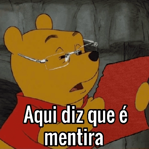 Figurinha: Ursinho Pooh diz que é mentira