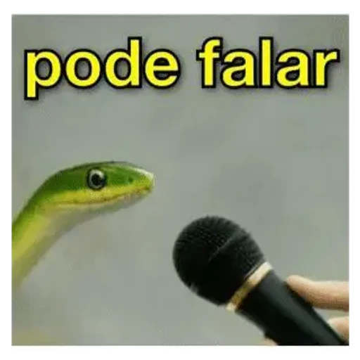 Figurinha: Cobra falando no microfone