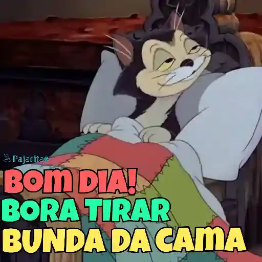 Figurinha: Gato Preguiçoso Acordando