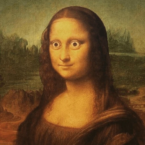 Figurinha: Mona Lisa assustada