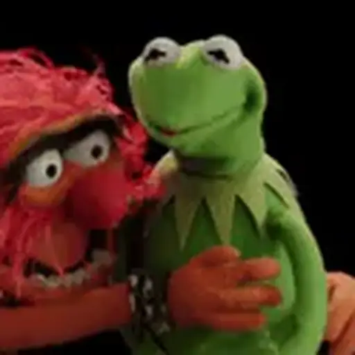 Sticker: Kermit and Animal hugging