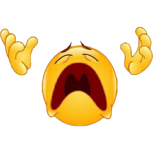 Figurinha: emoji chorando com mãos