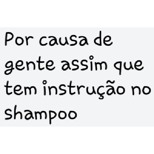Figurinha: Instrução no shampoo