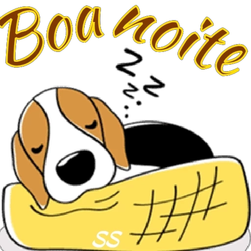 Figurinha: Cachorro dormindo "Boa Noite"