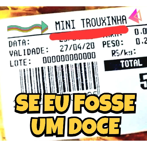 Figurinha: Se eu fosse um doce