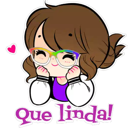 Figurinha: Menina adorável com óculos coloridos