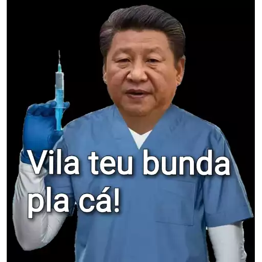 Figurinha: Xi Jinping com seringa