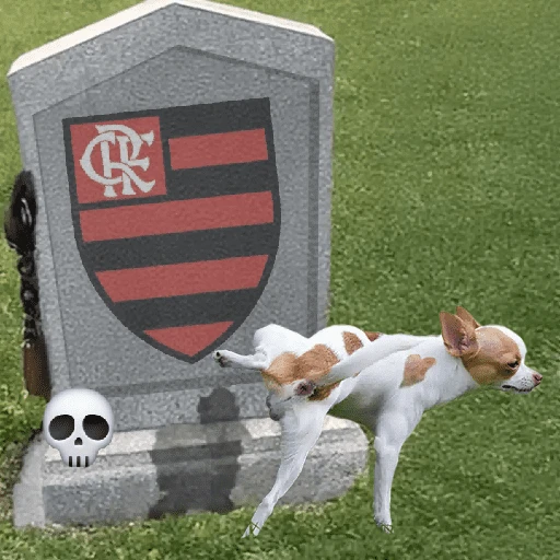 Figurinha: Cachorro defeca em túmulo do Flamengo