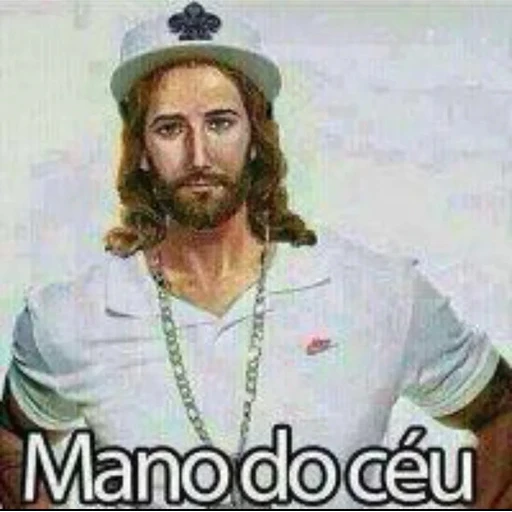 Figurinha: Jesus de boné e corrente