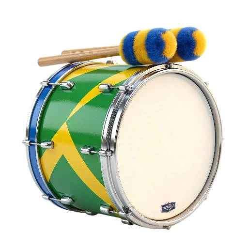 Figurinha: Bumbo com cores do Brasil