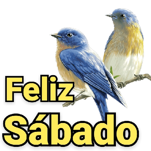 Figurinha: Feliz Sábado Pássaros Azuis