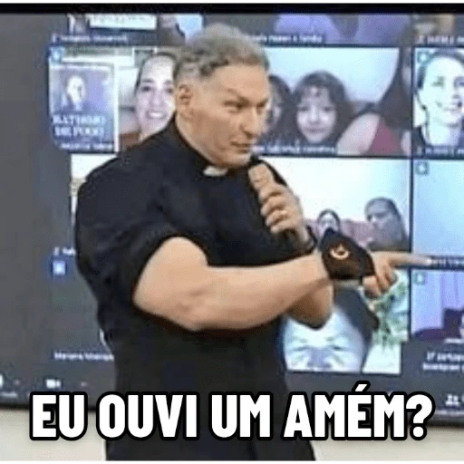 Figurinha: Padre "Eu ouvi um amém?"