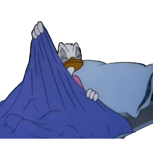 Figurinha: Pato Donald querendo dormir