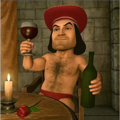 Figurinha: Lord Farquaad em clima de romance