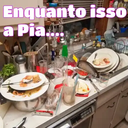 Figurinha: Enquanto isso a Pia...