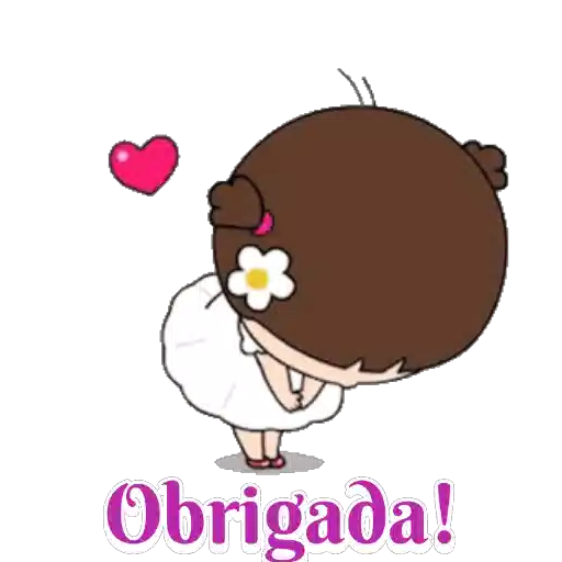Figurinha: Menina Agradecendo com Coração