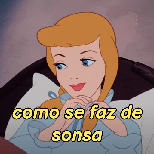Figurinha: Cinderela fingindo de sonsa