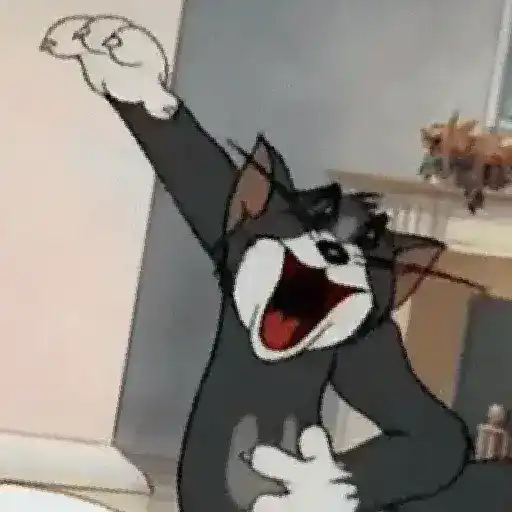 Figurinha: Gato Tom comemora vitória