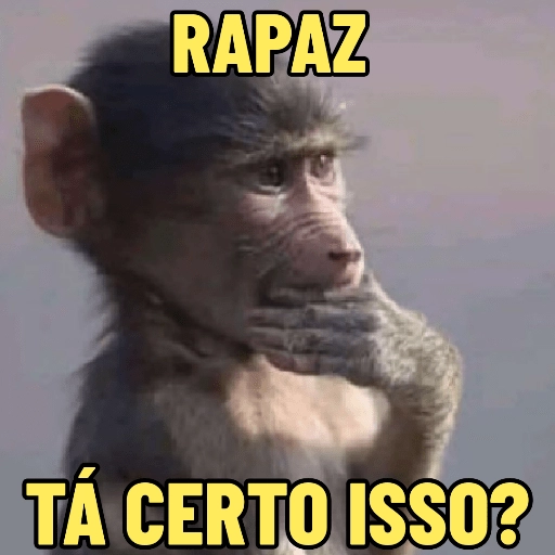 Figurinha: Macaco pensativo