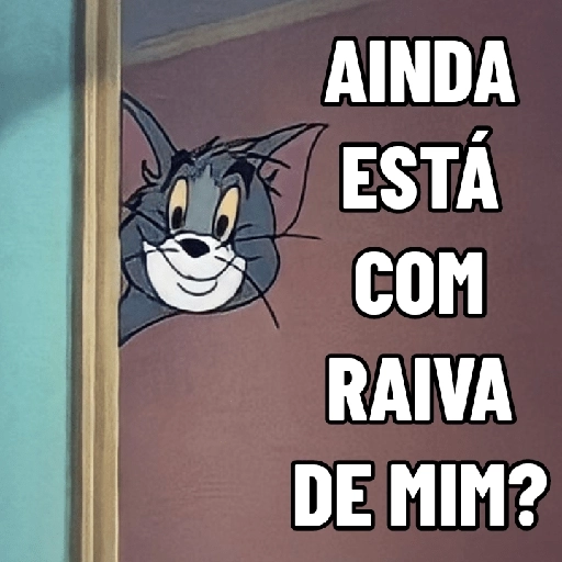Figurinha: Tom com cara de inocente