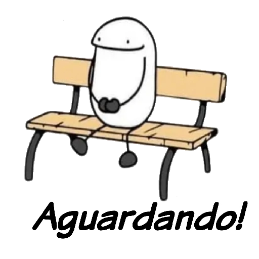 Figurinha: Flork aguardando no banco