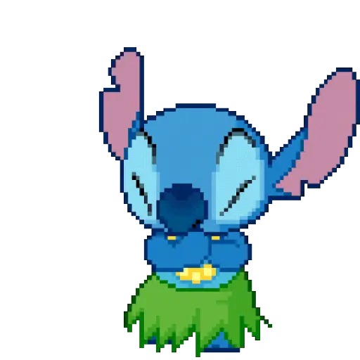 Figurinha: Stitch comendo algo