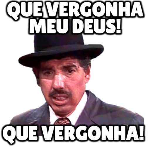 Figurinha: Que vergonha meu Deus!